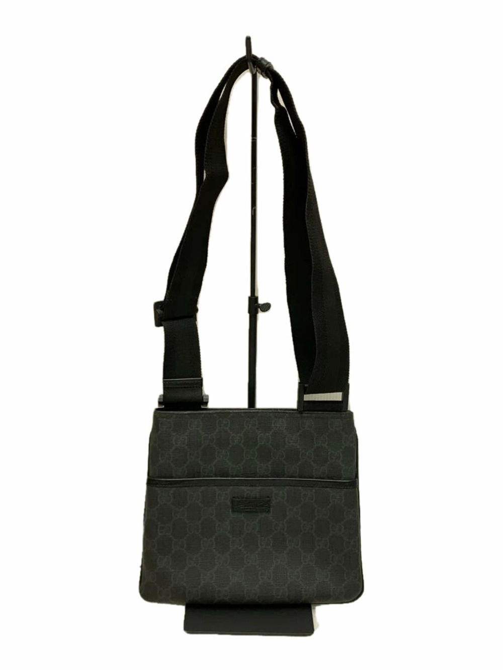 Gucci GG Supreme Messenger Bag charcoal black shoulder strap
